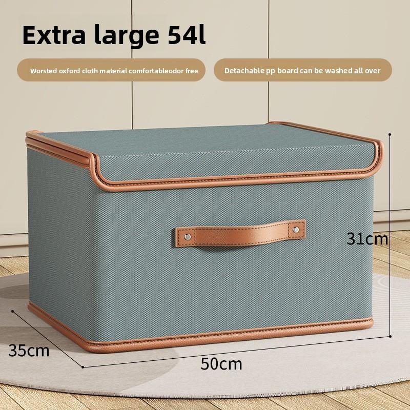 Oxford Cloth Collapsible Clothes Storage Bin With Lid For Bedroom Organizer