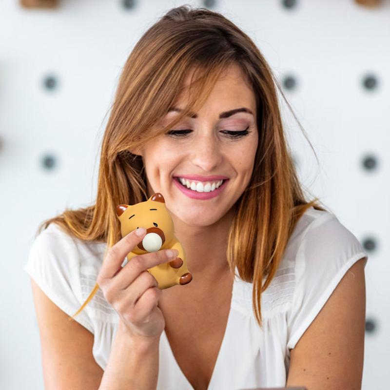 PVC Cute Capybara Pinch Toy Blowing Bubble Funny Relax Ball Sensory Fidget Toys Small Squeeze Ball Toys For Kids Boys Aldult