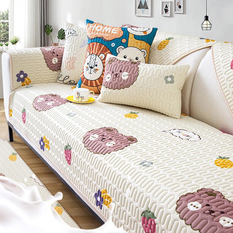 Lateks Iskald Silke Sofapute Sommer Sommer Sklisikker Sommermatte Enkel Moderne Lær Sofatrekk Dekkduk