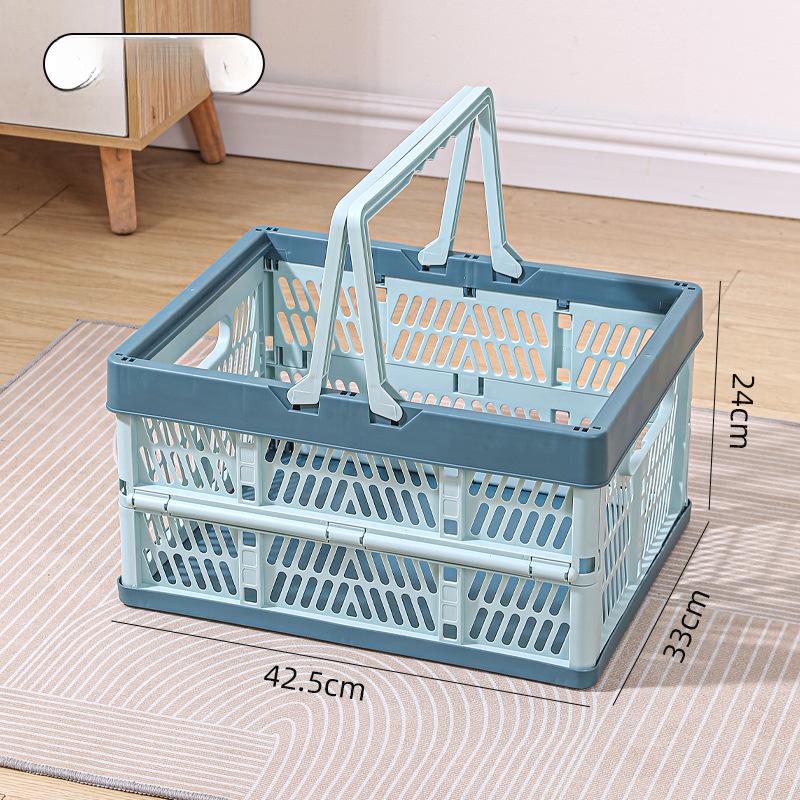 Foldable Storage Basket, Shopping Cart, Utility Crate, Large Capacity Organizer for Groceries, Picnic, Supermarket