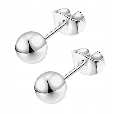 Silver Earrings Balls Beads 3Mm 4Mm 5Mm Studs Classic Screw Backs