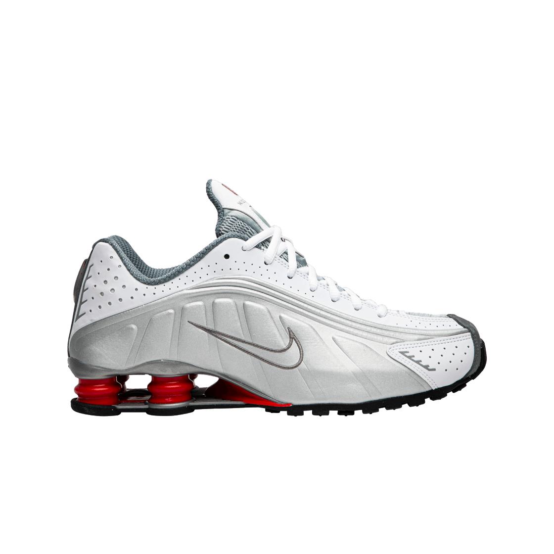 

Nike Shox R4 Metallic Silver Comet Red 265