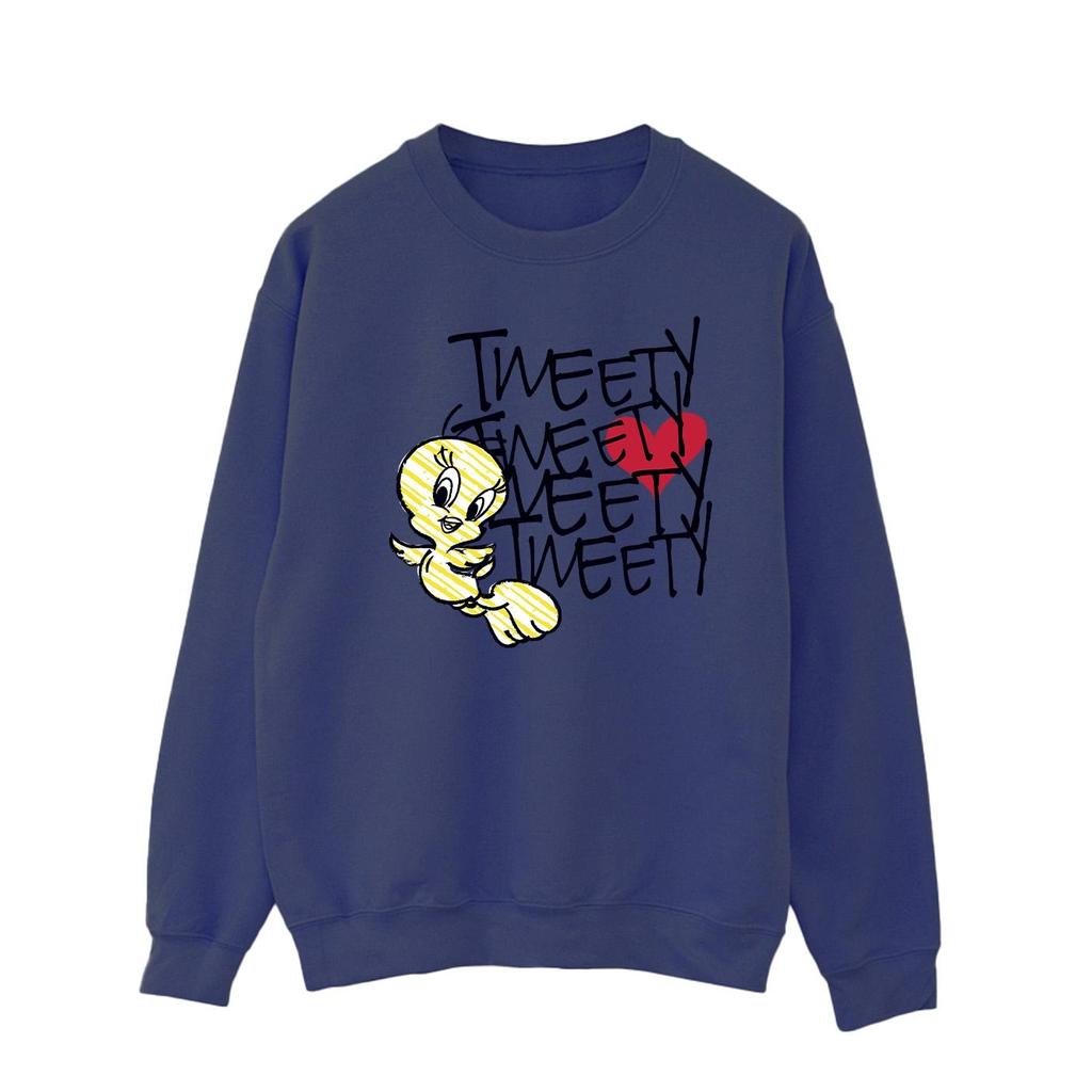 Looney Tunes Mens Tweety Love Heart Sweatshirt