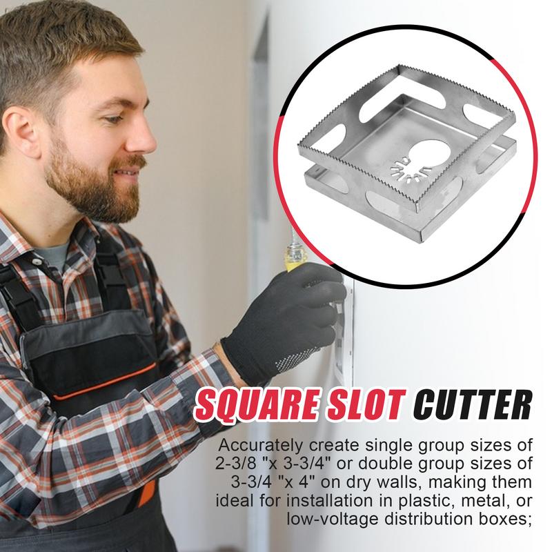Square Hole Saw Blade for Woodworking Square Hole Cutting Saw Blade for Wall Square Slot Cutter Electrical Wall Box Cutter Tool