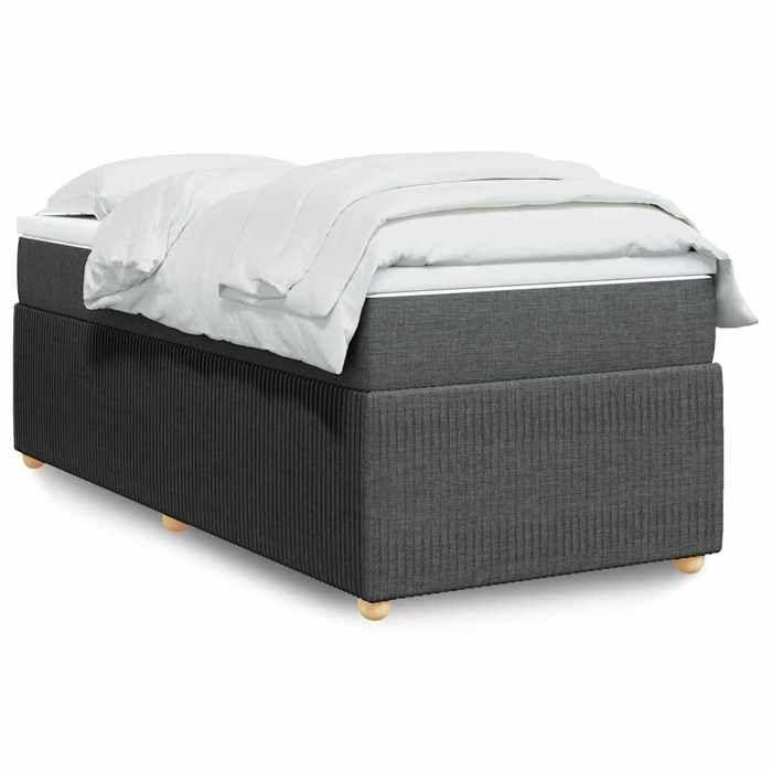 Maison Exclusive - Sommier à lattes de lit avec matelas Gris foncé 100x200cm Tissu