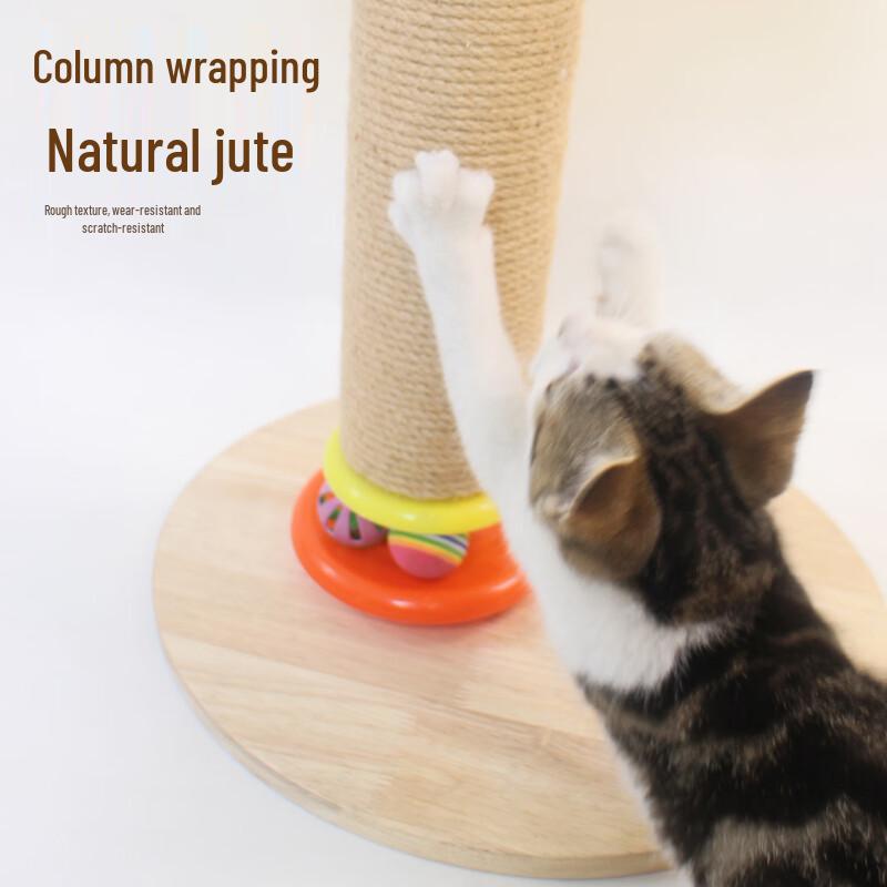DeJiaWangFu Sisal Cat Scratching Post with Catnip Toy