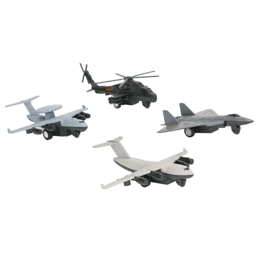 4pcs Pull Back Airplane Toy Children Boys Alloy Simulated Aircraft Plane Model Birthday Gift Decoration