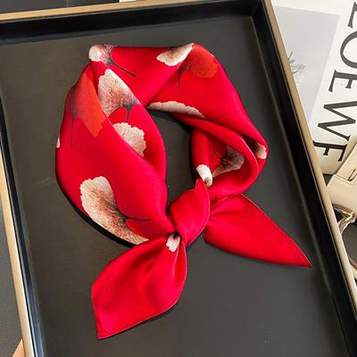 53 * 53 cm Mulberry Silk Small Square Scarf Multifunktionell professionell modedekoration Sidenscarf för vår och höst värmesjal
