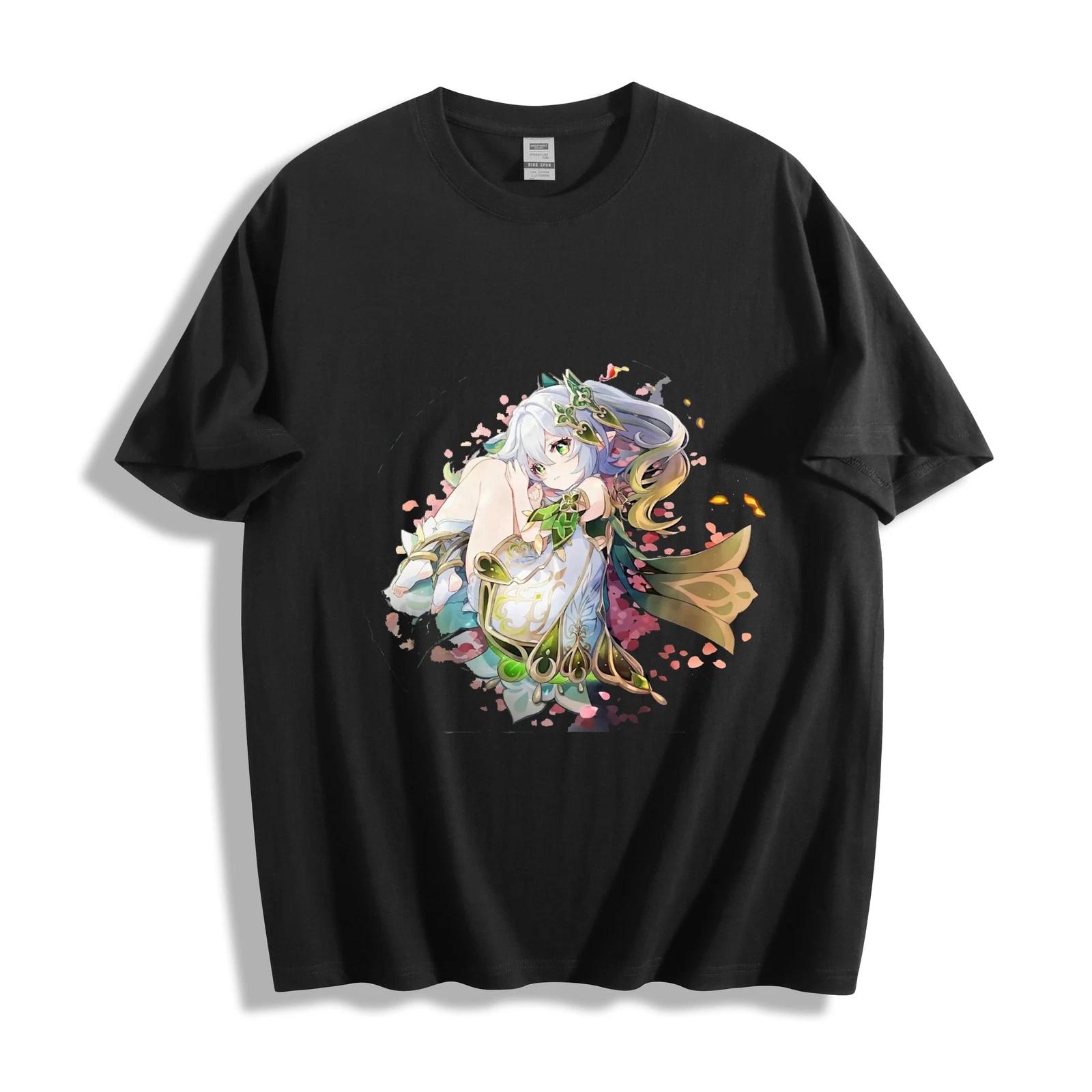 Nahida Genshin Impact T - Shirt - Colorful Floral Design Unisex Tee L