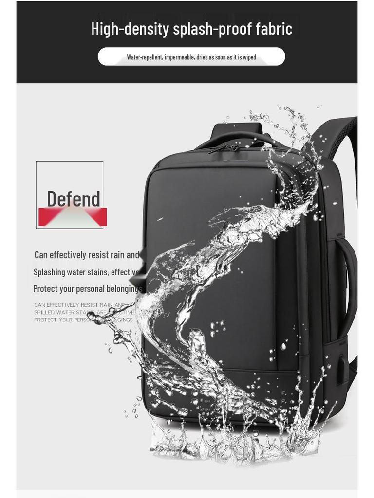 Expandable Business Laptop Backpack - Men's Casual, Large Capacity, Fashionable Commuter Bag