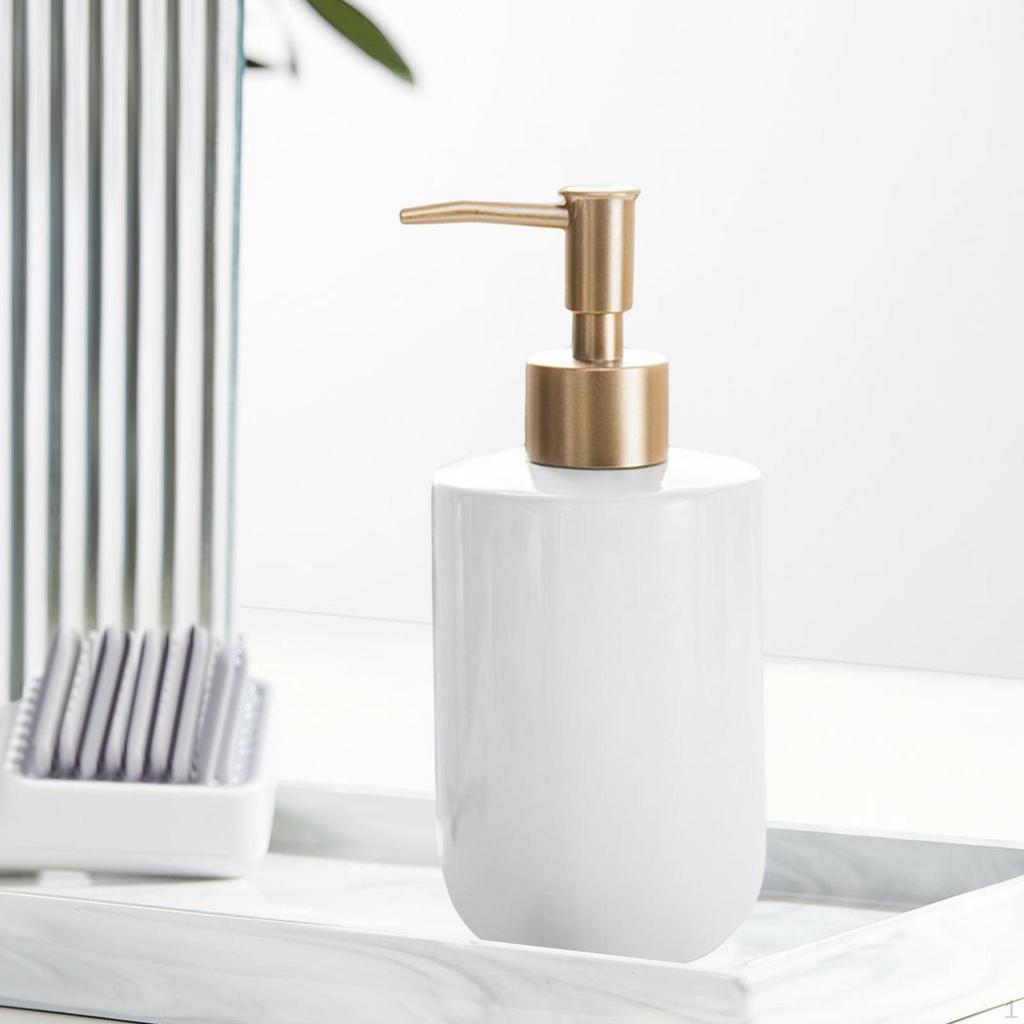 Liquid Soap Dispenser, Container Empty Bottles Ceramic Refillable Pump for