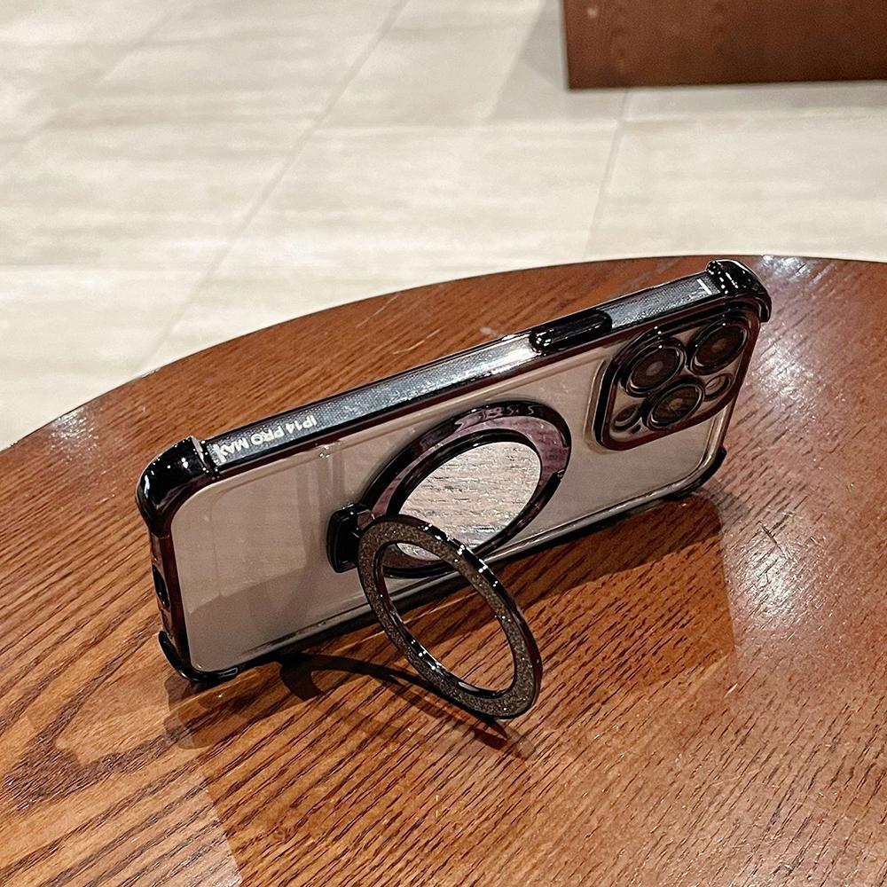 Επιμεταλλωμένος Καθρέφτης Θήκη Στήριγμα Μαλακή Σιλικόνη Τέσσερις Γωνίες Αερόσακος Αντικραδασμική Προστατευτική Θήκη για Samsung Xiaomi Poco Redmi