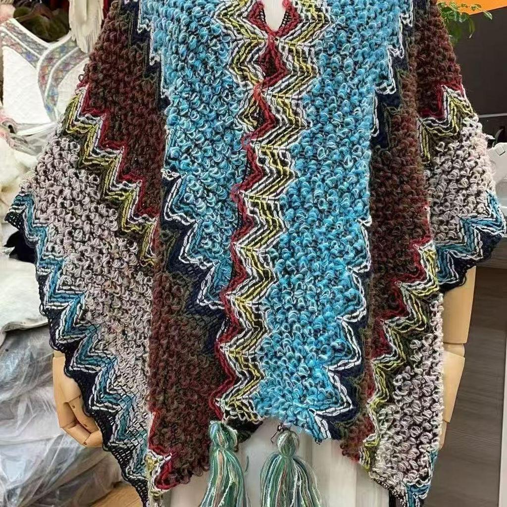 Ethnischer Stil Damen Strickschal Umhang - Yunnan, Sichuan, Tibet & Xinjiang Reise-inspirierte Oberbekleidung