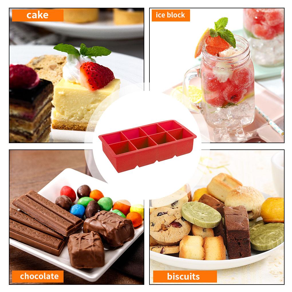 Ice Cube Maker 8-grid Silicone Ice Block Mold Making Tray for Red Wine Bar