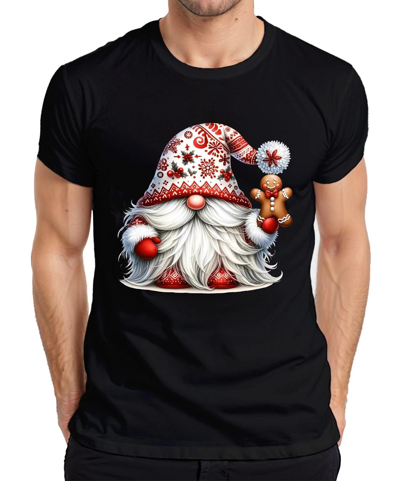 Süßer Weihnachtsmann mit Lebkuchen und winterlichem Design Herren T-Shirt XXL