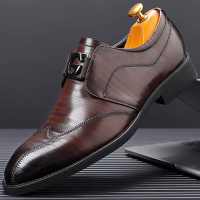 Men's Casual Shoes Fashion Classic Casual Men's PU Leather Shoes Black Hot Selling Breathable Business Men's Shoes