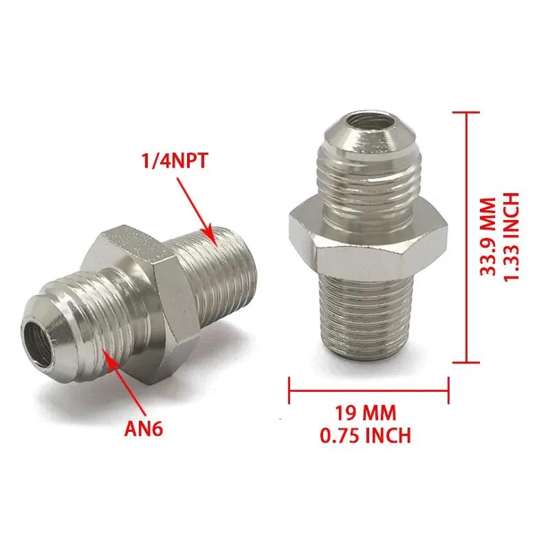 מתאם פלדה ישר 6AN זכר להתלקחות ל-1/4"NPT 3/8"NPT 1/8NPT לחיבור צינור למתאם קירור שמן