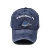 Alphabet Shark Embroidered Baseball Cap with Adjustable and Versatile Sun Protection Duckbill Cap Suitable for Men and Women