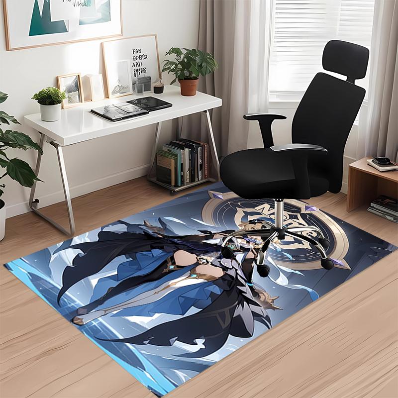 Custom Name Genshin Impact Printed Carpet, for Office Chair Living Room Bedroom Kitchen Room Decor Gifts.