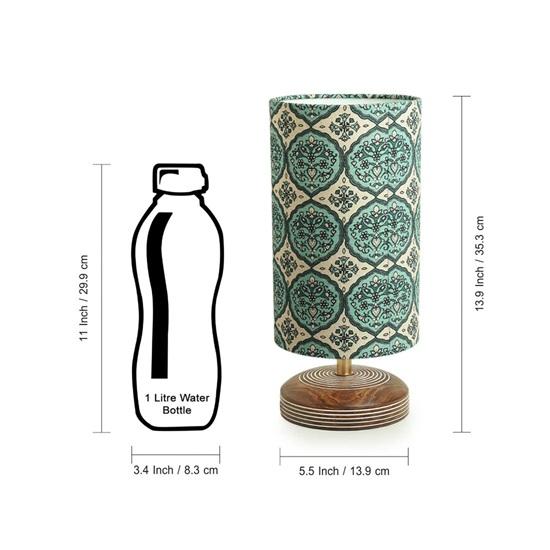 Wooden Bedside LED Table Lamp for Bedroom Living Room Wood Without Bulb Pack of 1 Lamp for Home Decoration Office Study Side Lamp 35.3 Cm