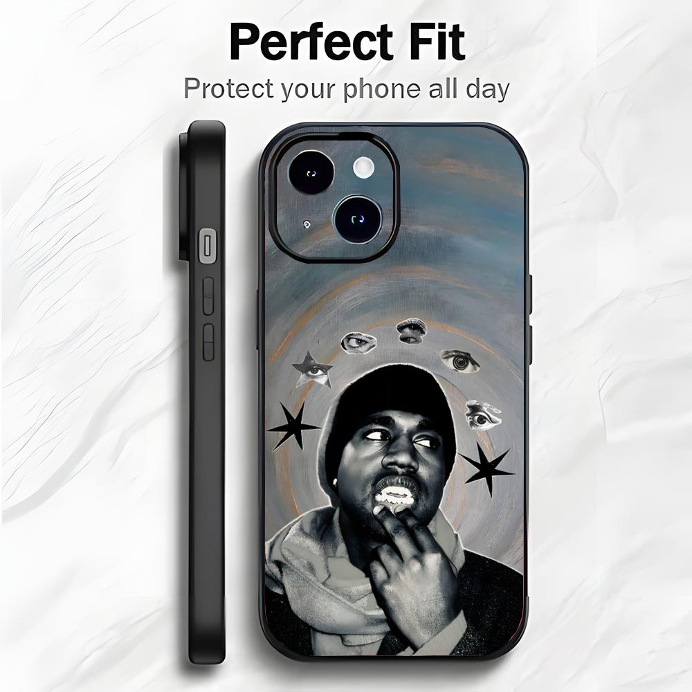 Bold Rap American Rapper K-Kanye West Phone Case Phone Case Soft Packaging Lightweight For iPhone17 16 15 14 13ProMax