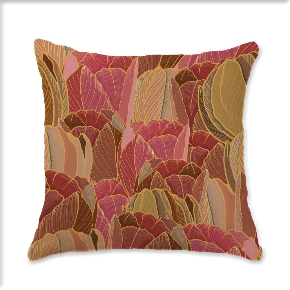 Vintage Plant Flower Style Single Side Digital Printing Bohemian Pillowcase Car Sofa Cushion Suite Bedroom Bedside Decoration