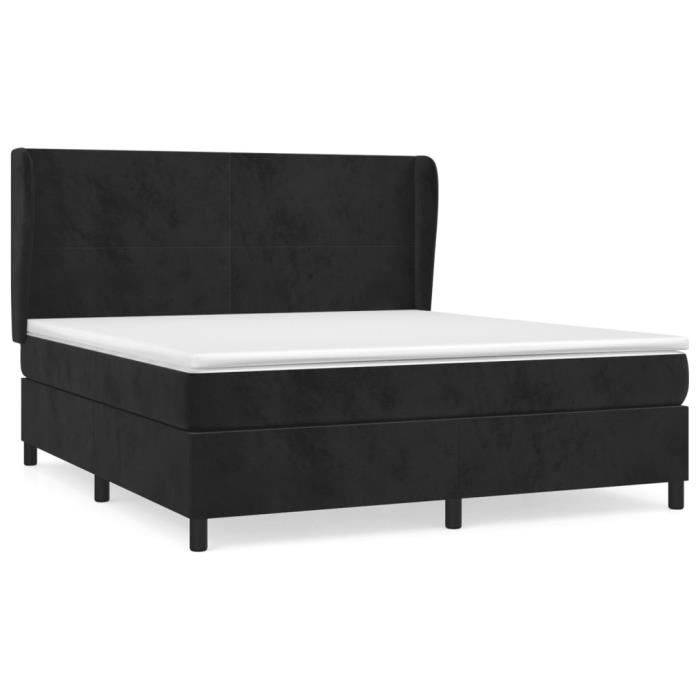 VidaXL Divan Bed with Mattress Black 180x200 Cm Velvet - Model 3129107