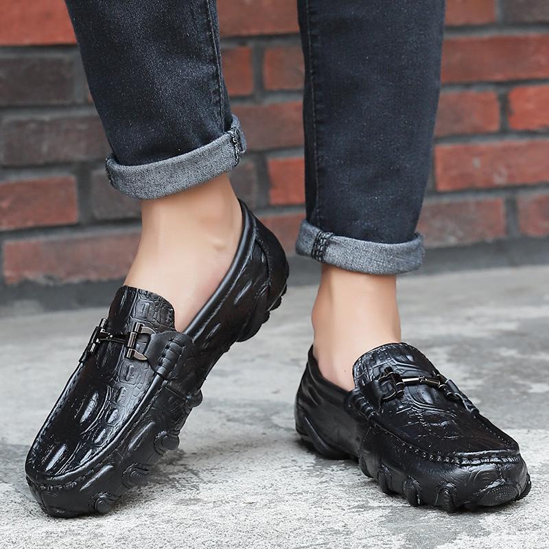 Men's Leather Moccasins Slip On Casual Shoes Loafers Driving Shoes