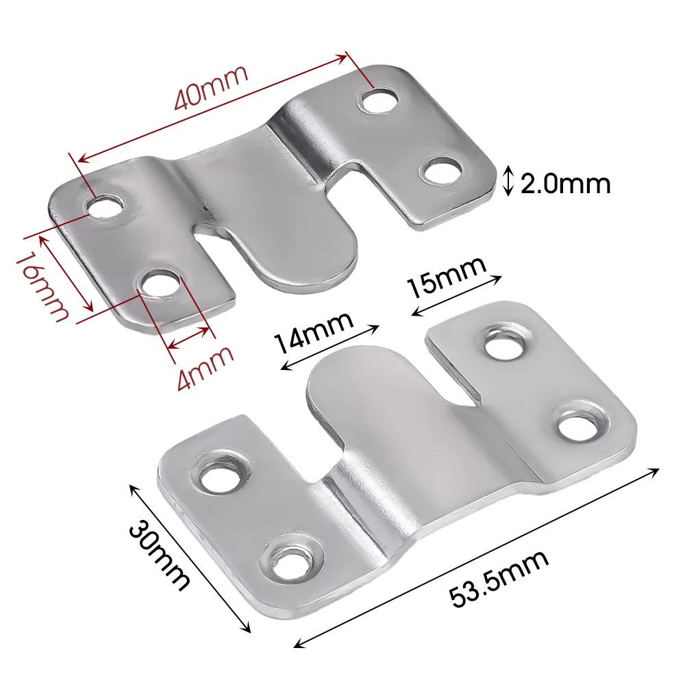 20/2pcs Stainless Steel Interlock Bracket Furniture Joint Connector Wall Hanger Picture Frame Hooks Flush Mount Hanging Buckle