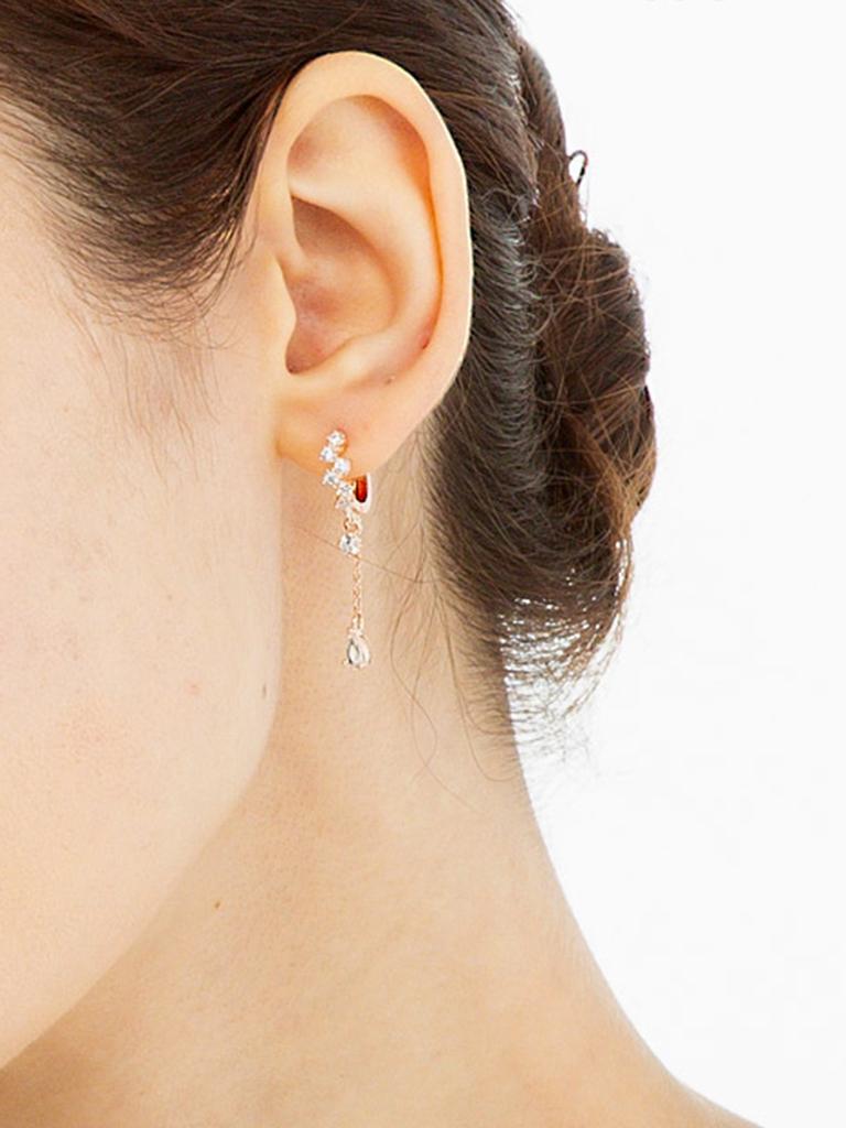 14K Bling Drop One-Touch Earrings (Gold Filled) C24EGF099