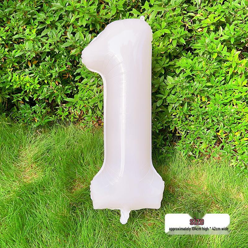 White Number Balloons for Kids' First Birthday Party Decorations