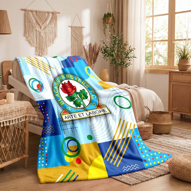 Blackburn Rovers Football Print Flannel Blanket Soft Warm Sofa Bed Throw Blanket For Home Office Bedroom
