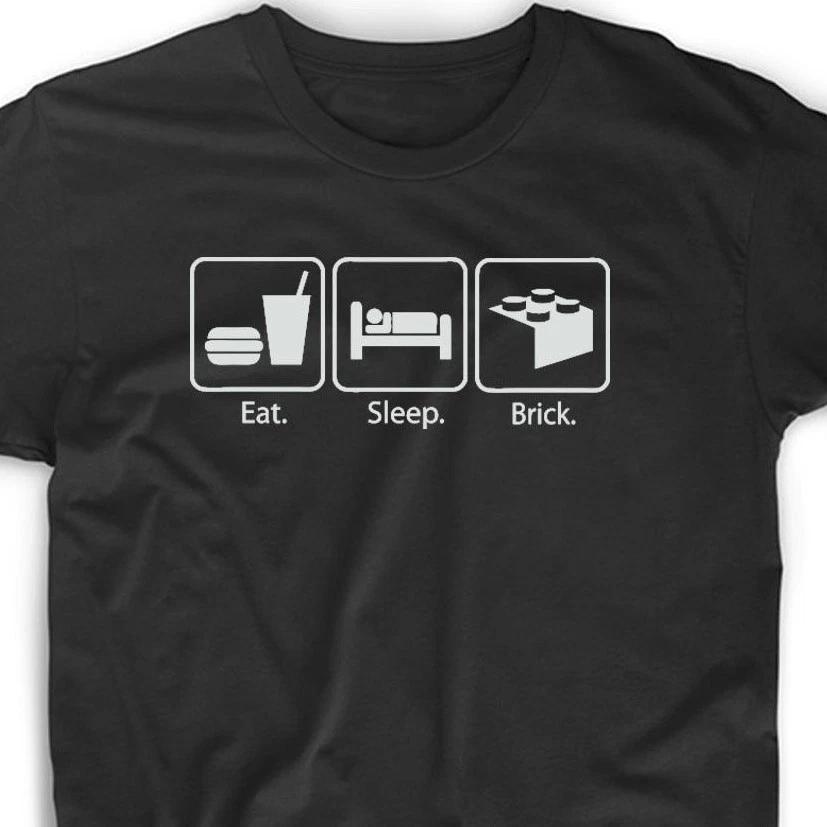 Eat Sleep Brick T Shirt Funny Tee Engineer Robotics Toy Geek Nerd Build 3XL