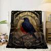 Eerie Raven Skull Artwork Blanket Flannel Blanket Throw Blanket Sofa Cover Blanket Soft Premium Blanket Picnic Blanket Tv Blanket Gifts