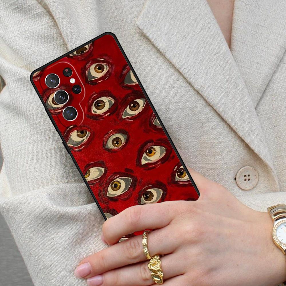 Scary Face Eyes Cell Phone Case for Samsung Galaxy S26 Ultra S25 S24 S23 S22 S21 S20 Note10 Cover