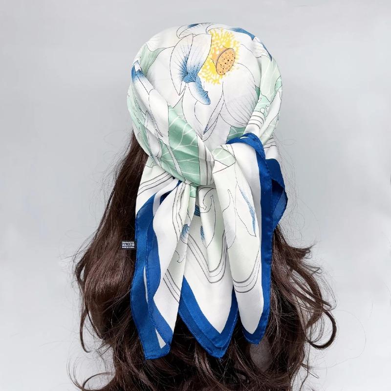 Horse Print Female Silk Neck Scarf Square Hair Scarves Foulard Head Band Shawls Wraps Neckerchief Bandana Women