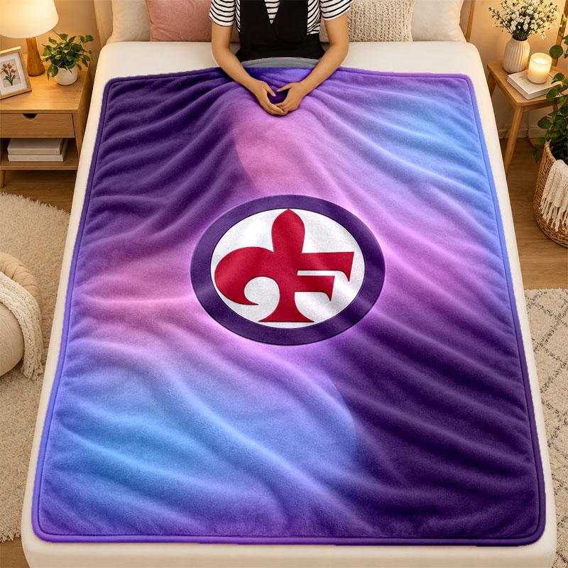 Flannel BlanketFiorentina FC Warm Soft Throw Blanket for Indoor Sofa Bed Living Room Use