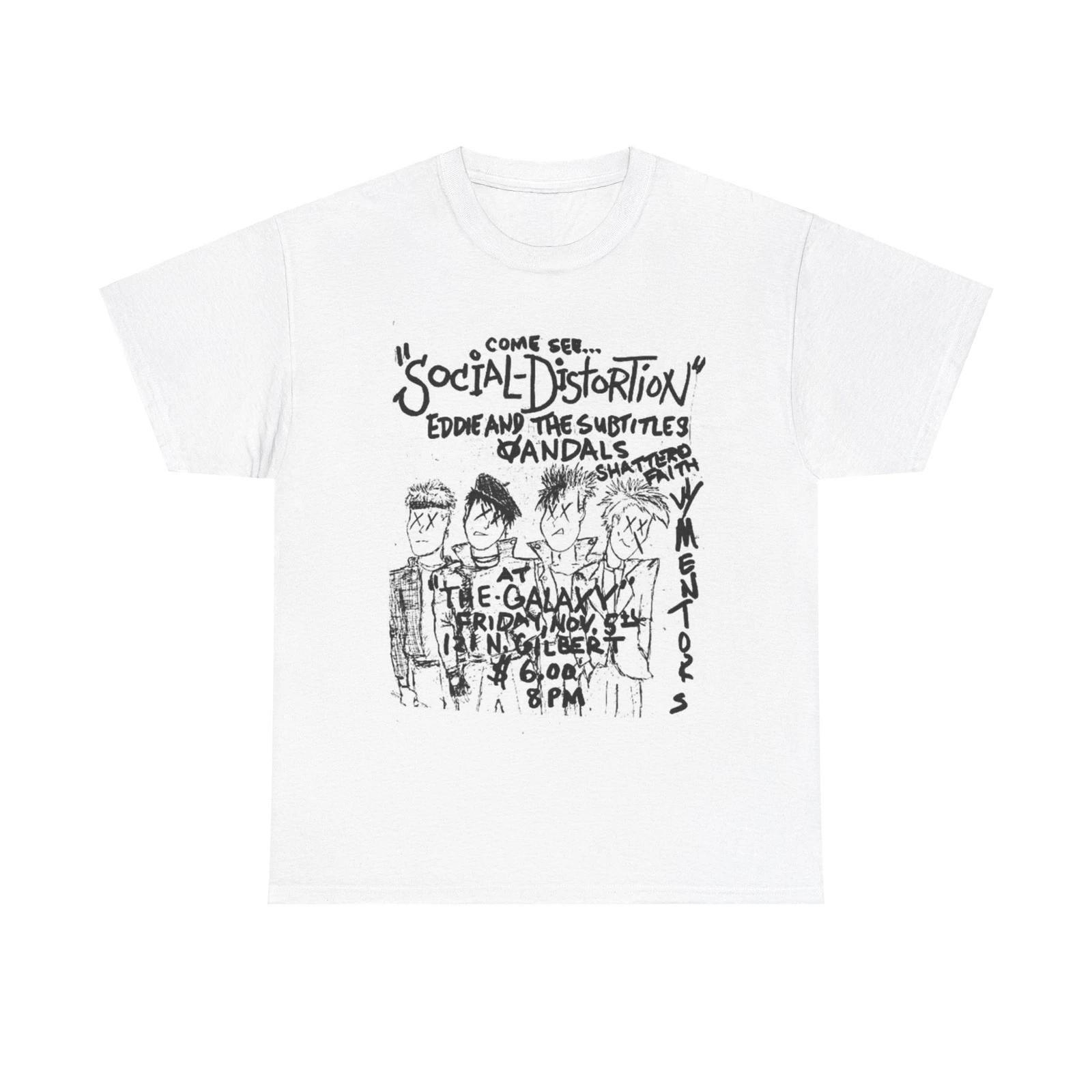 Social Distortion Vintage Punk Rock Flyer Unisex Heavy Cotton Tee L