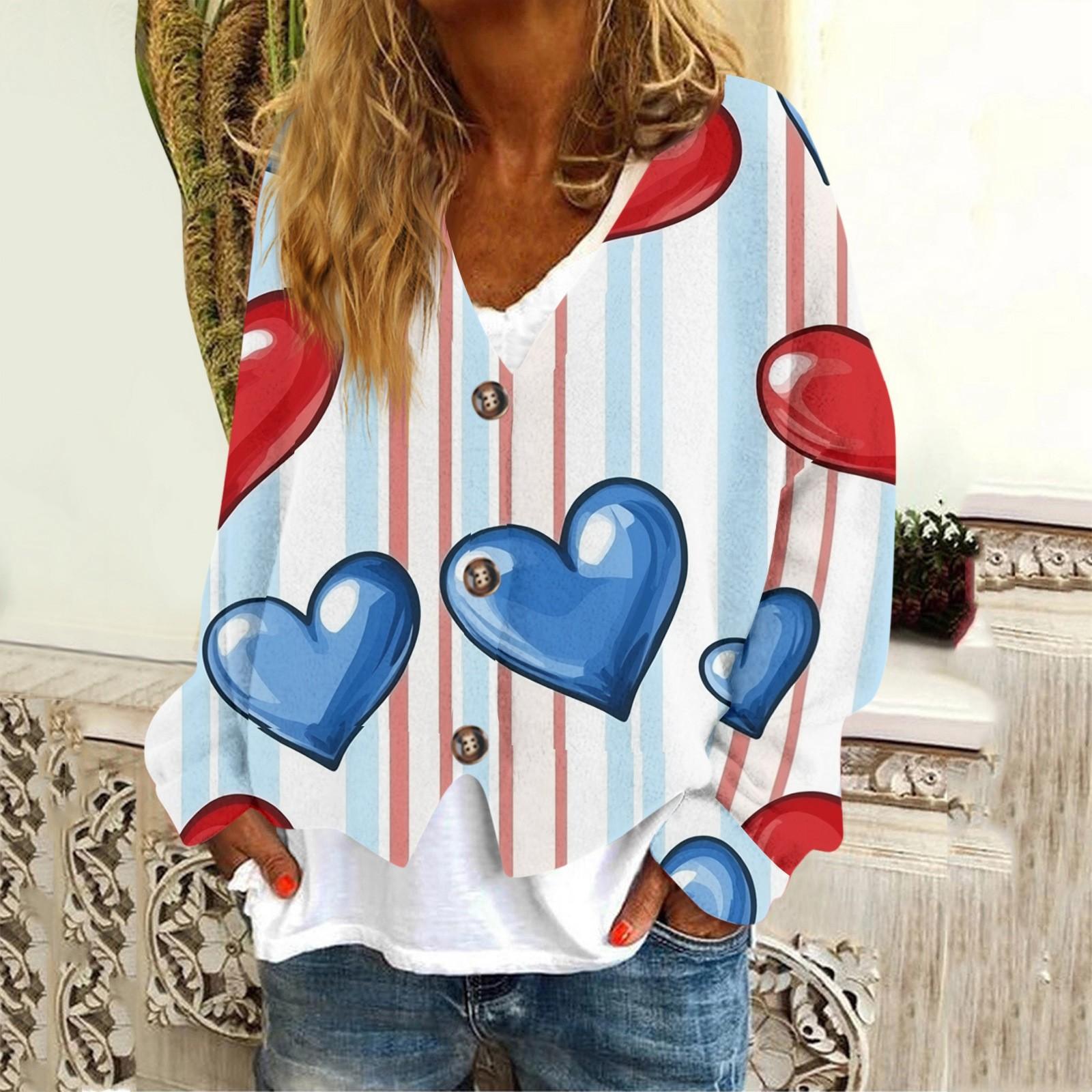 

Женская модная повседневная куртка-толстовка с длинным рукавом с принтом ко Дню святого Валентина XL