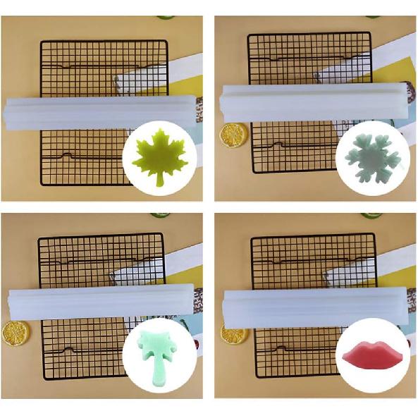 Silicone Tube Column Soap Candle Mold Nonstick Embed Soap Making Supplies (Snowflake)