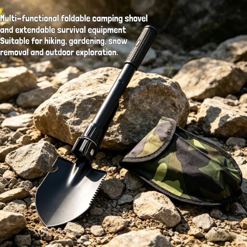 Multifunctional Camping Outdoor EDC Shovel Portable Folding Tactical Spade Survival Steel Shovel For Garden Engineers Shovel