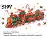 Christmas Window Clings Train Wall Sticker, Santa Claus Reindeer Decals, Self Adhesive Xmas Party Decor Murals, Removable PVC Art for Home Living Room