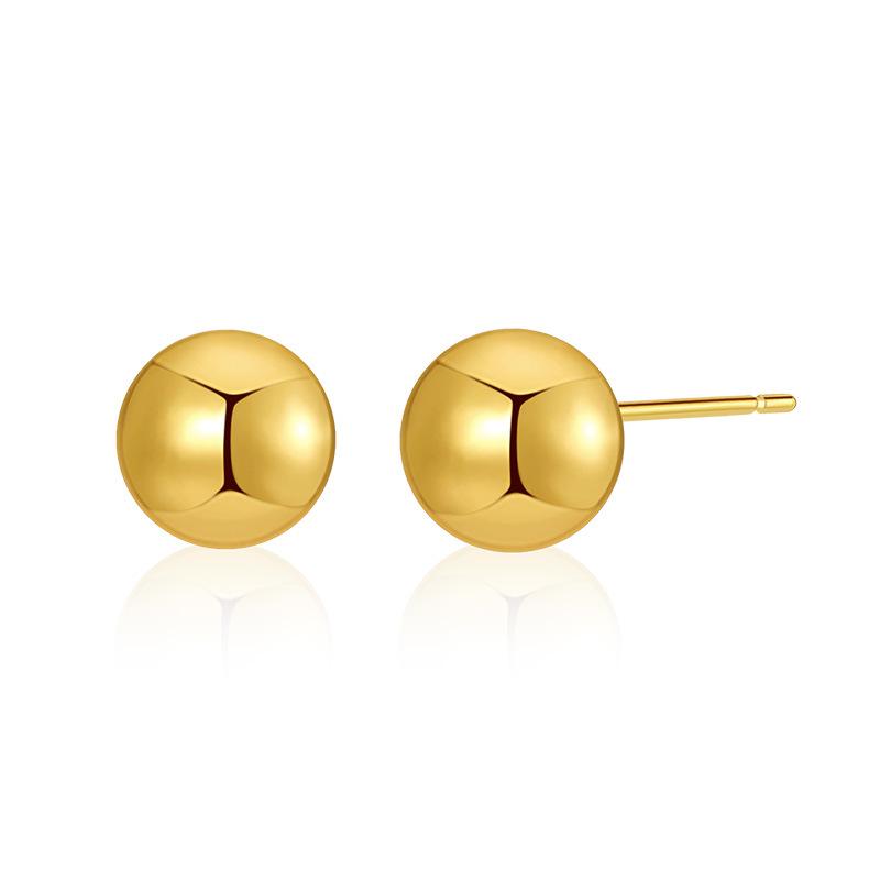 18K Gold-Plated Color-Retaining Geometric Round Earrings for Women Girls Simple Exquisite Metal Texture Earrings Jewelry Gifts