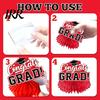 Waterproof Graduation Decorations 12Pcs 2026 Honeycomb Decor 3D Centerpieces for Commencement Party Red & Stars And Badges Black Theme