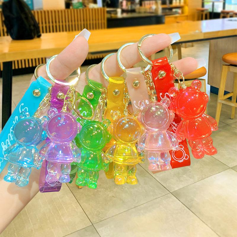 Personalized Colorful Acrylic Symphony Astronaut Keychain Pendant Couple Bag Car Pendant Keychain