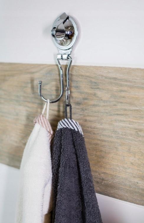 Double steel suction cup hook for clothes