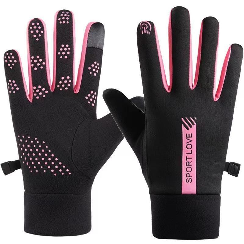 Autumn and Winter Men and Women's Winter Gloves Plus Velvet Warm  Waterproof Cold  Proof Riding Anti Slip  Touch Screen Riding Gloves