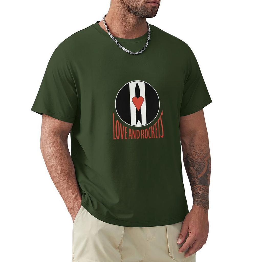 Love and Rockets T-Shirt Anime Figures Hippie Clothes Mens Big and Tall T Shirts