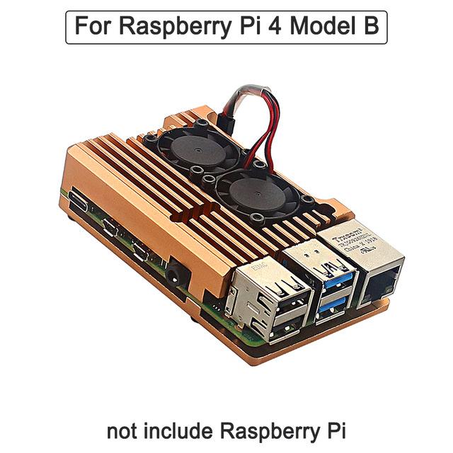 

Passive Cooling Metal Case for Raspberry Pi 3B & 4, Aluminum Alloy Replacement Enclosure with Copper Heat Sink Compatibility with fan