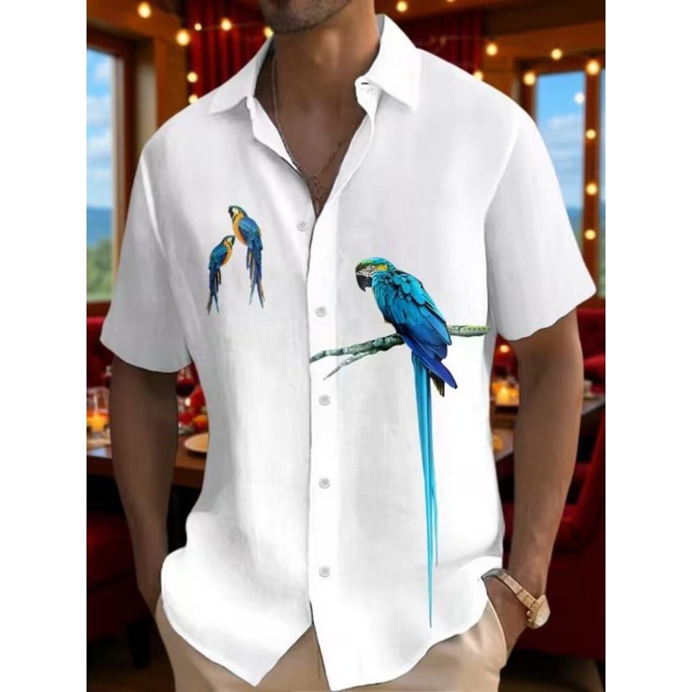 Heren Bloemenpatroon 3D Print Shirt Knoopsluiting Casual Zomer Shirt Korte Mouw Dagelijkse Vakantie Kleding